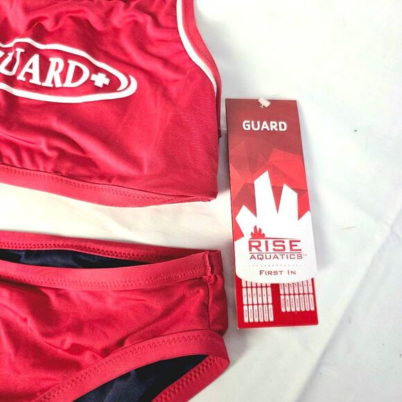 Rise Aquatics Guard Red/Navy Reversible Swimsuit Size S NWT - Picture 2 of 4